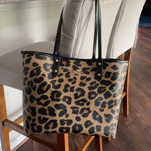 Coach City Tote - leopard/black